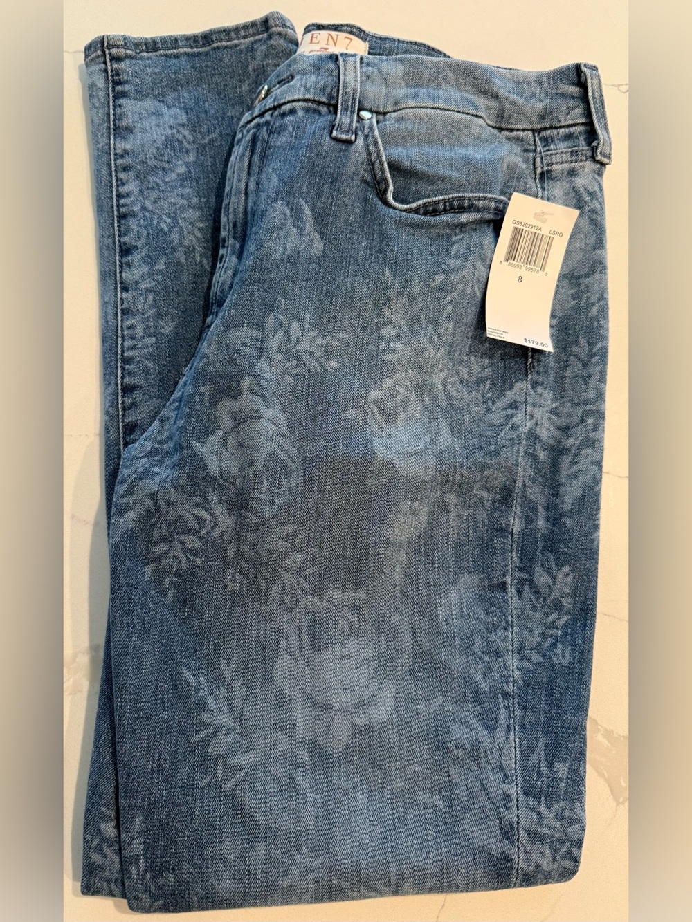 NEW JEN7 by 7 For All Mankind Ankle Skinny Leg Floral Ankle Jeans Size 8